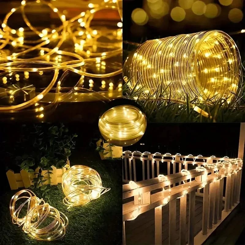Luces Navideñas tipo Manguera con Cargador Solar ( Envío Gratis)