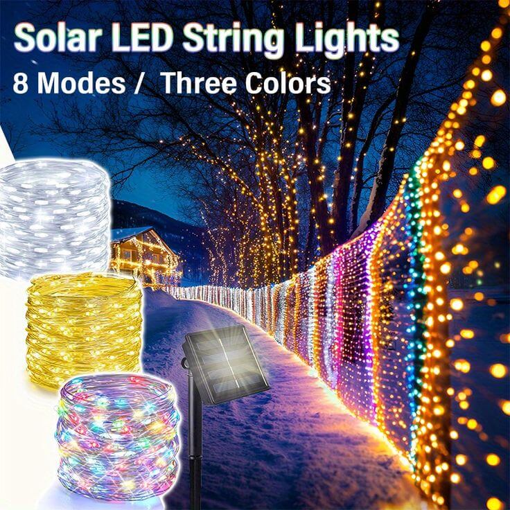 Luces Navideñas tipo Manguera con Cargador Solar ( Envío Gratis)